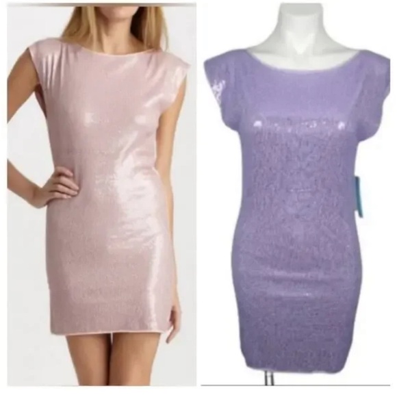 โผ๏ธWOWโผ๏ธAlice + Olivia lilac ๐๐sequins open back mini dress โผ๏ธ๐๐๐๐๐Beautiful ๐ - Picture 8 of 8
